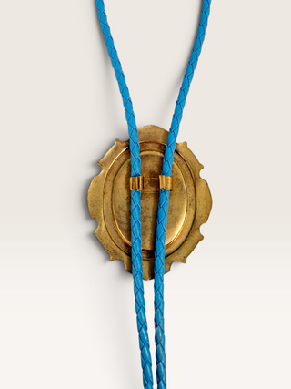 Banded Grey Lace Agate Bolo Tie