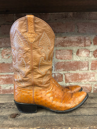 Carlos Ostrich Men’s Cowboy Boots Size 12