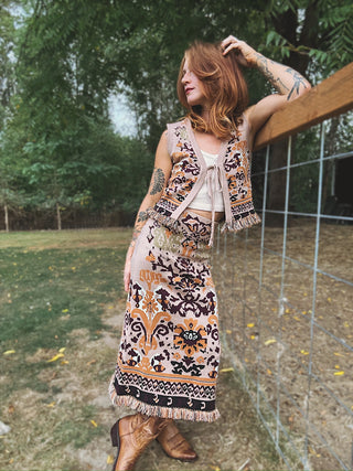 Smoke On The Water Tie Front Sweater Vest