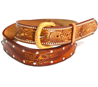 Desperado Tooled Leather Eagle Belt