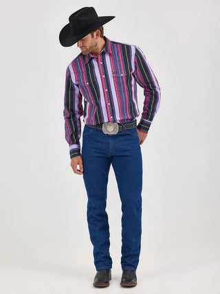 Wrangler® Vintage Inspired Brushpopper Striped Snap Up