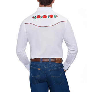 Ely Cattleman Rose Embroidery Western Snap Up Shirt