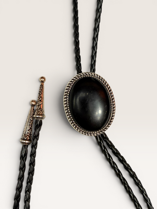 Vintage Black Onyx in Metal Bezel