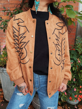 Cadillac Cowgirl Suede Bomber Jacket