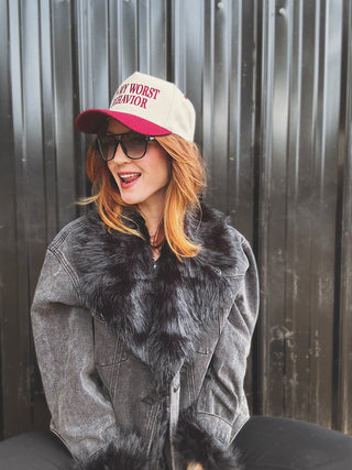 Big Sky Country Faux Fur Collar Denim Jacket