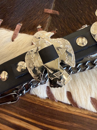 Thunderbird Concho Boot Harness Chain Strap