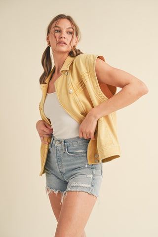 Tatum Washed Denim Vest