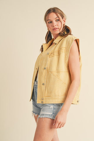 Tatum Washed Denim Vest