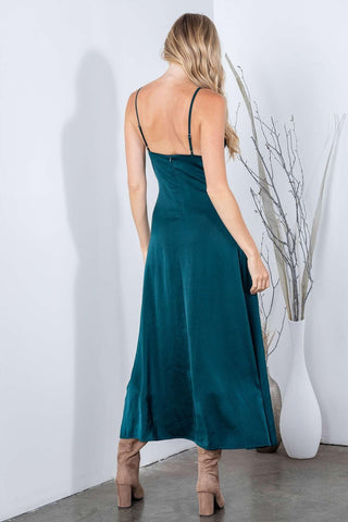 Greener Pastures Satin Maxi Dress
