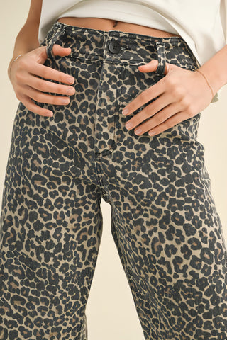 Wild Night Leopard Wide Leg Pants