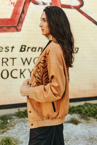 Cadillac Cowgirl Suede Bomber Jacket