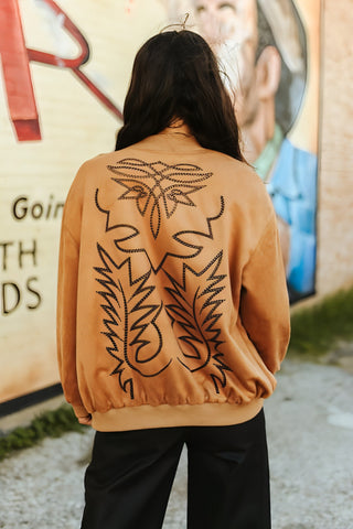 Cadillac Cowgirl Suede Bomber Jacket