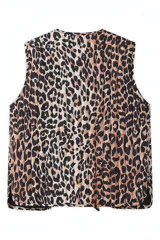 Paris Leopard Print Tie-Front Vest