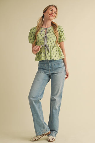 Janessa Tie Front Top