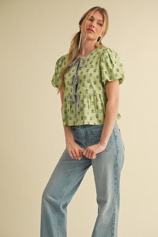 Janessa Tie Front Top