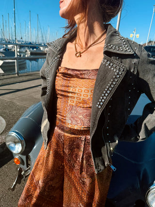 Into The Sky Cowl Neck Crop Tank Top