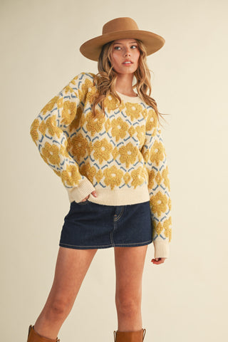 Flower In The Sun Crew Neck Sweater