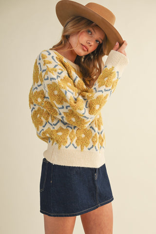 Flower In The Sun Crew Neck Sweater