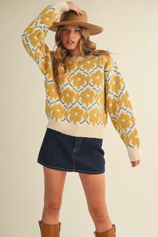Flower In The Sun Crew Neck Sweater