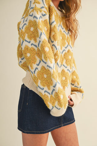 Flower In The Sun Crew Neck Sweater