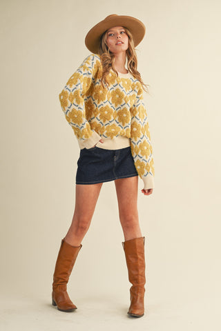 Flower In The Sun Crew Neck Sweater