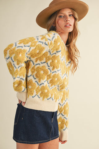 Flower In The Sun Crew Neck Sweater