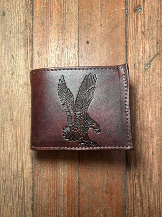 Antique Finish Eagle Slim Billfold Wallet