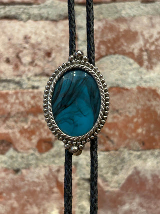 Blue Stone Bolo Tie