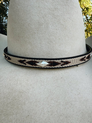 Embroidered Hat Band With Diamond Conchos