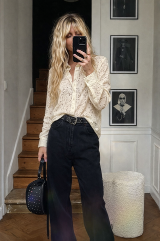 Sugar Magnolia Lace Button Up