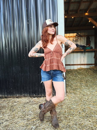 Whiskey Nights Lace Tank