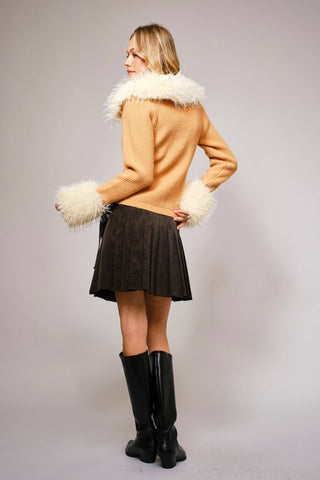 Penny Faux Fur Trim Sweater
