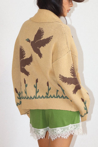 The Merle Duck Knit Zip Cardigan