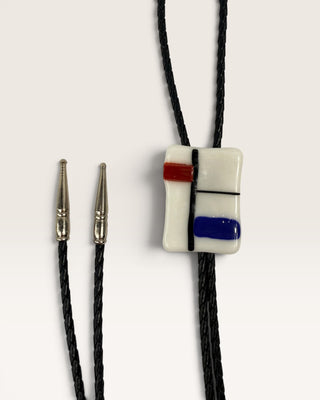 Abstract Glass Art Bolo Tie