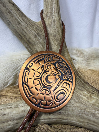 Copper NW Native Art Vintage Bolo Tie