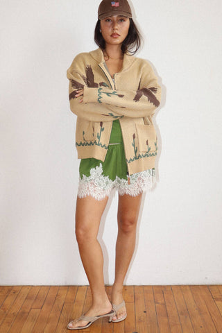 The Merle Duck Knit Zip Cardigan