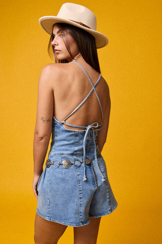 Why Not Me Denim Romper