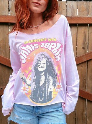 Chop Shop Janis Joplin Cropped Sweatshirt