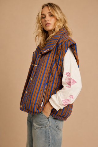 Remi Striped Puffer Vest