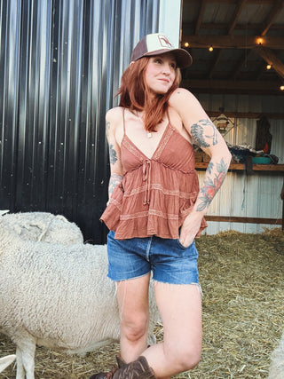 Whiskey Nights Lace Tank