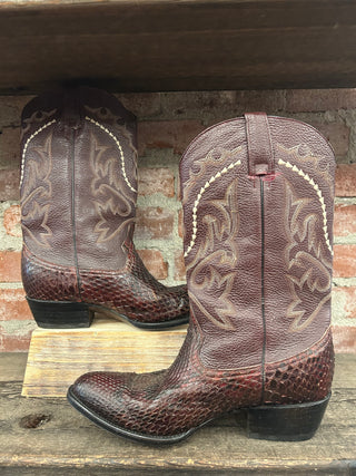 African Genuine Snake Men’s Cowboy Boots Size 10