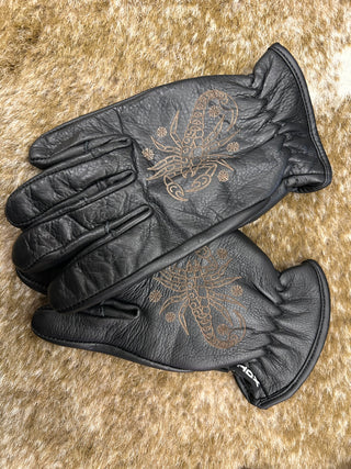 Sky High Motorcycle Roper Gloves Black