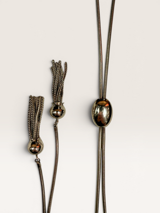 Stainless Steel Oval Necklace Bolo Tie