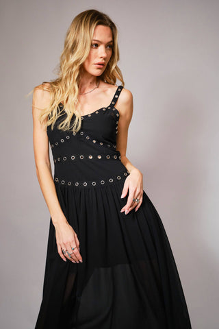 Joan Grommet Eyelet Midi Dress