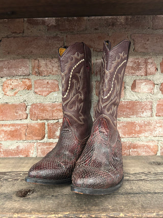 African Genuine Snake Men’s Cowboy Boots Size 10