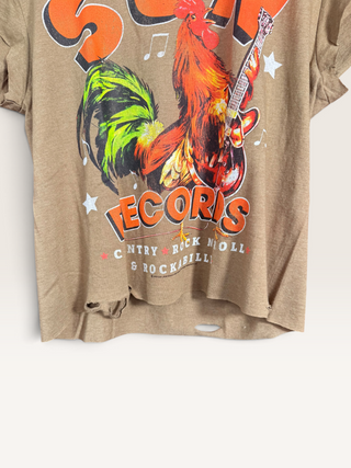 Sun Records Distressed Chop Shop Crop Top T-Shirt