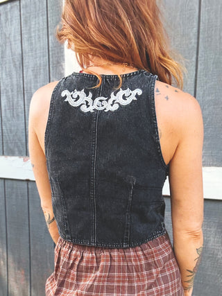 Cherry Bomb Denim Vest