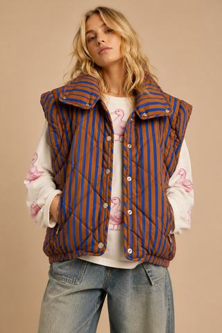 Remi Striped Puffer Vest