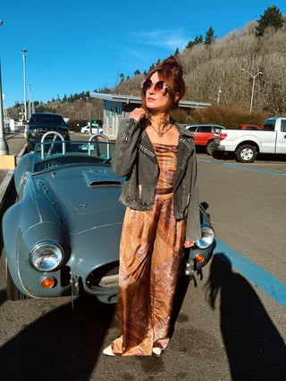 Into The Sky Cowl Neck Crop Tank Top