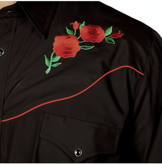 Ely Cattleman Rose Embroidery Western Snap Up Shirt